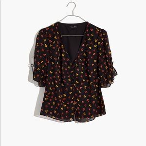 Madewell Silk Daylight Tie-Sleeve Top